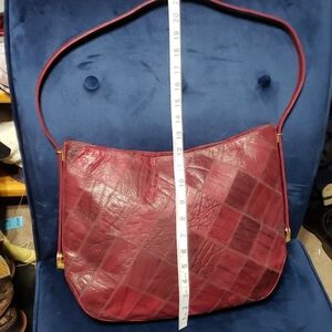 Lorenzi Vintage cape buffalo  shoulder bag red
